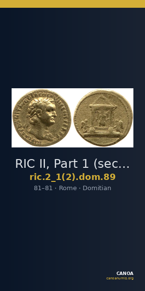RIC II, Part 1 (second edition) Domitian 89 — CANOA