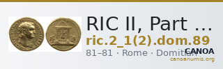 RIC II, Part 1 (second edition) Domitian 89 — CANOA