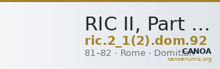 RIC II, Part 1 (second edition) Domitian 92 — CANOA