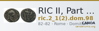 RIC II, Part 1 (second edition) Domitian 98 — CANOA