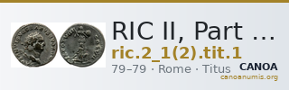 RIC II, Part 1 (second edition) Titus 1 — CANOA