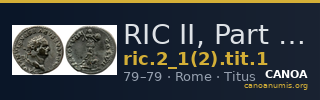 RIC II, Part 1 (second edition) Titus 1 — CANOA