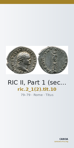 RIC II, Part 1 (second edition) Titus 10 — CANOA