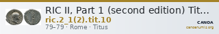 RIC II, Part 1 (second edition) Titus 10 — CANOA