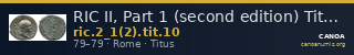 RIC II, Part 1 (second edition) Titus 10 — CANOA