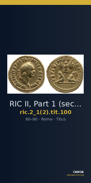 RIC II, Part 1 (second edition) Titus 100 — CANOA
