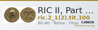 RIC II, Part 1 (second edition) Titus 100 — CANOA