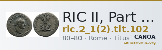 RIC II, Part 1 (second edition) Titus 102 — CANOA
