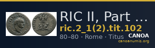 RIC II, Part 1 (second edition) Titus 102 — CANOA