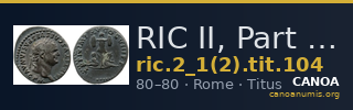 RIC II, Part 1 (second edition) Titus 104 — CANOA