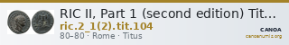 RIC II, Part 1 (second edition) Titus 104 — CANOA