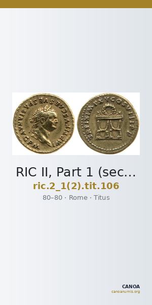 RIC II, Part 1 (second edition) Titus 106 — CANOA