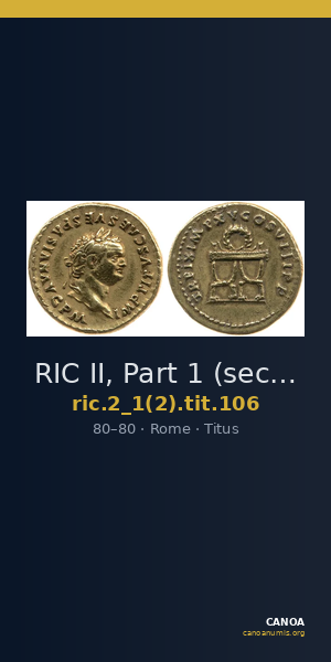 RIC II, Part 1 (second edition) Titus 106 — CANOA