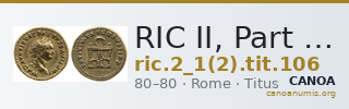 RIC II, Part 1 (second edition) Titus 106 — CANOA