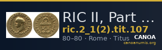 RIC II, Part 1 (second edition) Titus 107 — CANOA