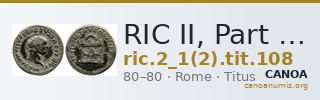 RIC II, Part 1 (second edition) Titus 108 — CANOA