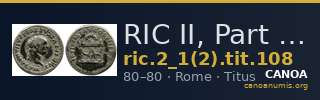 RIC II, Part 1 (second edition) Titus 108 — CANOA