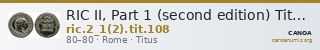 RIC II, Part 1 (second edition) Titus 108 — CANOA