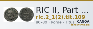 RIC II, Part 1 (second edition) Titus 109 — CANOA