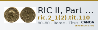 RIC II, Part 1 (second edition) Titus 110 — CANOA