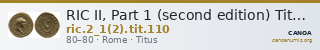 RIC II, Part 1 (second edition) Titus 110 — CANOA
