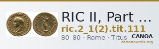 RIC II, Part 1 (second edition) Titus 111 — CANOA