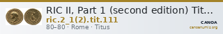 RIC II, Part 1 (second edition) Titus 111 — CANOA