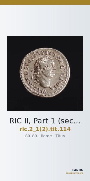 RIC II, Part 1 (second edition) Titus 114 — CANOA