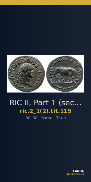 RIC II, Part 1 (second edition) Titus 115 — CANOA