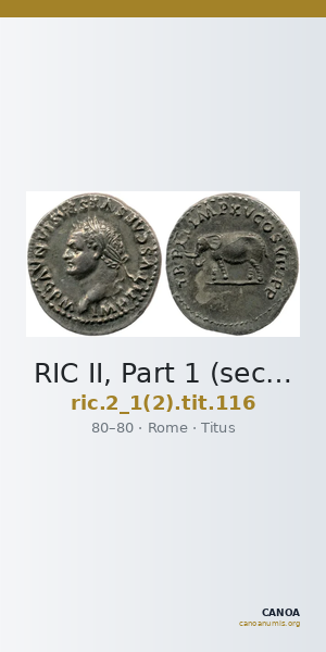 RIC II, Part 1 (second edition) Titus 116 — CANOA