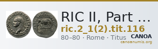 RIC II, Part 1 (second edition) Titus 116 — CANOA