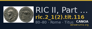 RIC II, Part 1 (second edition) Titus 116 — CANOA