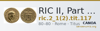 RIC II, Part 1 (second edition) Titus 117 — CANOA