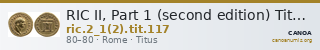 RIC II, Part 1 (second edition) Titus 117 — CANOA