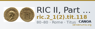 RIC II, Part 1 (second edition) Titus 118 — CANOA