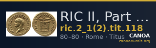 RIC II, Part 1 (second edition) Titus 118 — CANOA