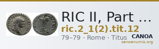 RIC II, Part 1 (second edition) Titus 12 — CANOA