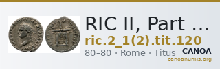 RIC II, Part 1 (second edition) Titus 120 — CANOA