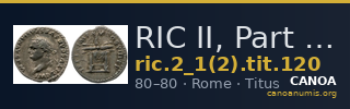 RIC II, Part 1 (second edition) Titus 120 — CANOA