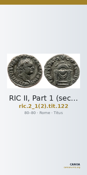 RIC II, Part 1 (second edition) Titus 122 — CANOA