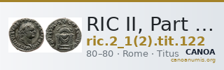 RIC II, Part 1 (second edition) Titus 122 — CANOA