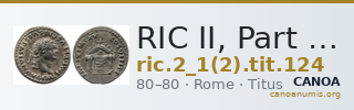 RIC II, Part 1 (second edition) Titus 124 — CANOA