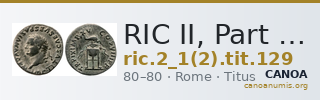 RIC II, Part 1 (second edition) Titus 129 — CANOA