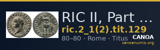 RIC II, Part 1 (second edition) Titus 129 — CANOA