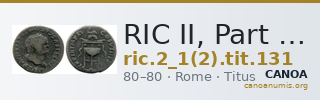 RIC II, Part 1 (second edition) Titus 131 — CANOA
