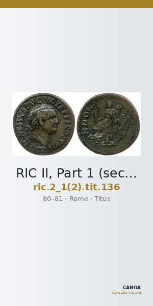RIC II, Part 1 (second edition) Titus 136 — CANOA