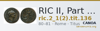 RIC II, Part 1 (second edition) Titus 136 — CANOA