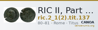 RIC II, Part 1 (second edition) Titus 137 — CANOA