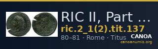 RIC II, Part 1 (second edition) Titus 137 — CANOA