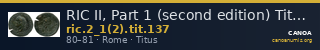 RIC II, Part 1 (second edition) Titus 137 — CANOA
